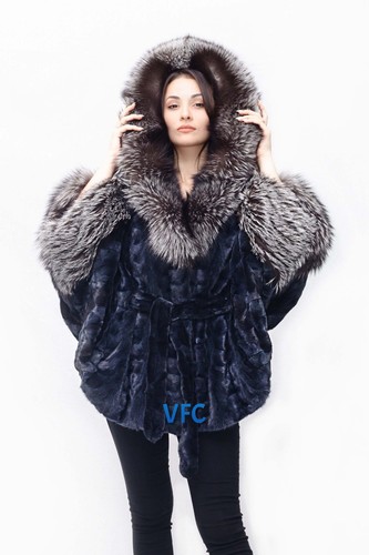 Navy mink fur - navy,