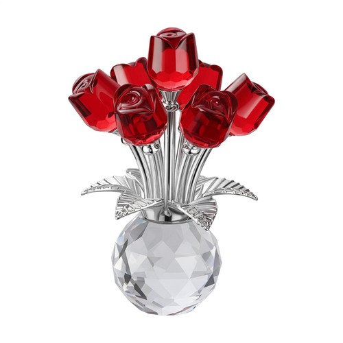Crystal rose figurine ornament - crystal,