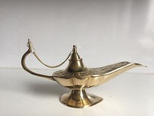 Lamp 9.5'' Aladin Genie Oil lamps Brass Magic Aladdin Middle Eastern Chirag 
