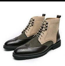 Handcraft Men Wing Tip  Boots 