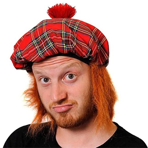 Adults red scottish tartan - adults,