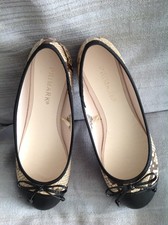 LADIES PRIMARK FLAT BALLERINA TYPE SHOES SNAKE SKIN/BLACK SIZE 4  BNWOT