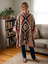 100% Alpaca Wool Poncho Made
