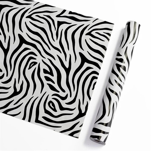 Modern black white striped pvc - black,