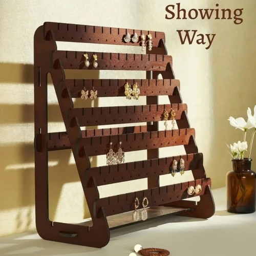 Retro wooden earring holder - wooden,