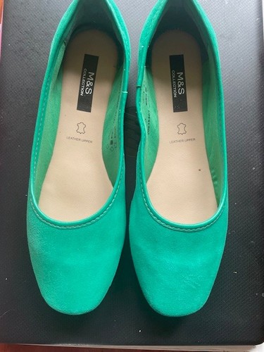 Green suede real leather - suede,