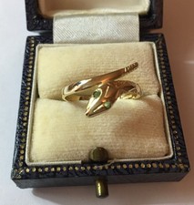 Vintage Gold Snake Ring, 9 Ct