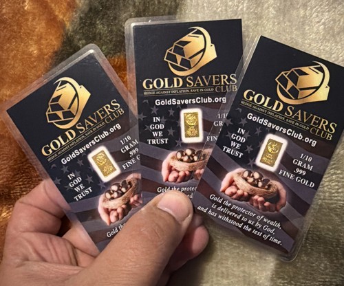 Three pure 24k - gold, 1/10th