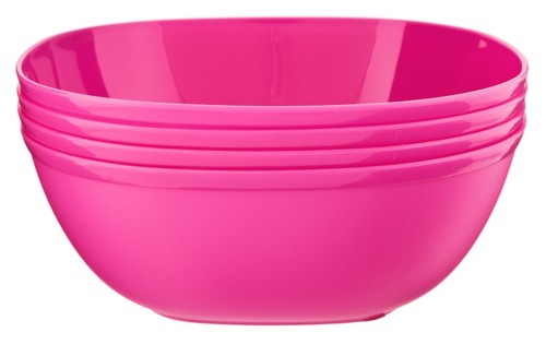 Pink plastic bowls party event - pink,