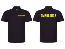 Ambulance Polo Shirt Printed Medical First Aid Health Care Workwear Uniform Top