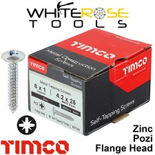 TIMCO Self Tapping Drilling Screws Zinc Metal Flange Head Tappers Pozi