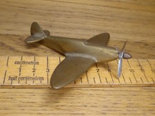 WW2 Brass Trench Art Spitfire /Aerodrome Art Spitfire Desk Model .9.3cm long