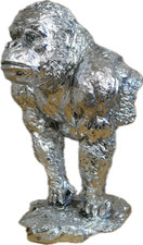Silver Gorilla Ornament – Stunning Resin Animal Sculpture