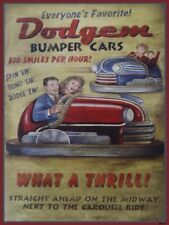 Dodgem Bumper Cars Ride Metal Sign