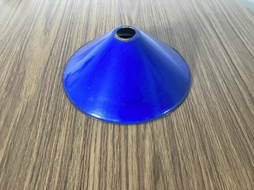Vintage enamel blue lamp shade - enamel,