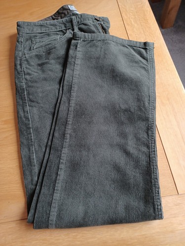 Mens green cord trousers - green,