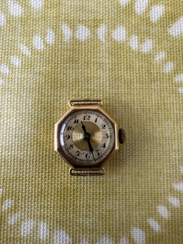 Hexagonal solid 9ct gold watch - solid,