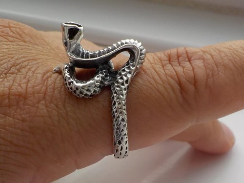 Solid silver cobra ring - solid,