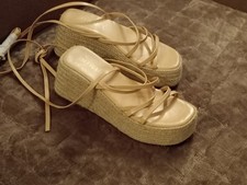OFFICE cream platform flat sandals - perfect unused - UK size 5/6 - EU size 38