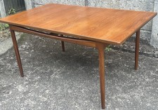STUNNING RARE KOFOD LARSEN DANISH TEAK 2 LEAVE LARGE EXTENDING TABLE