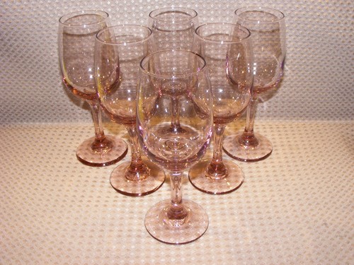 Vintage libbey pink wine - pink,