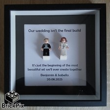 Bride & Groom Wedding Day Lego Minifigures Frame (Love Anniversary Personalised)