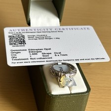 925 Silver Opal  Ring  Size L