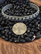 Sterling silver beaded cuff - sterling,
