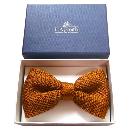 Bow tie gold rust knitted - gold,