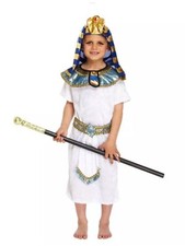Henbrandt Ancient Egyptian Pharaoh Child Fancy Dress Costume White M 7-9 Yrs New