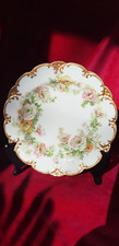 ANTIQUE HAVILAND  CABINET PLATE HEAVY GILT EDGED AND PAINTED WITH ROSES