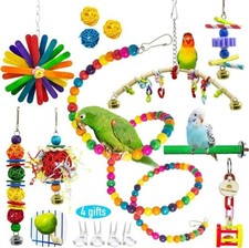 15 Pcs Parrot Toys Metal Rope
