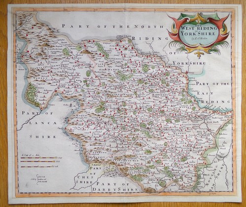 Antique map west riding - map,