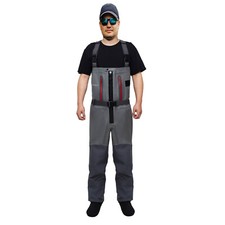 5-Layer Zippered Chest Waders Fly Fishing Stockingfoot Waders for Men Breathable