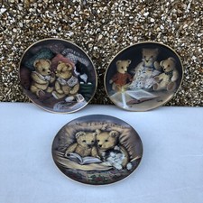 3 x Franklin Mint Sue Willis Bear & Kitten Decorative Plates 