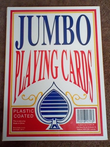 Jumbo playing cards aprox x - cards,