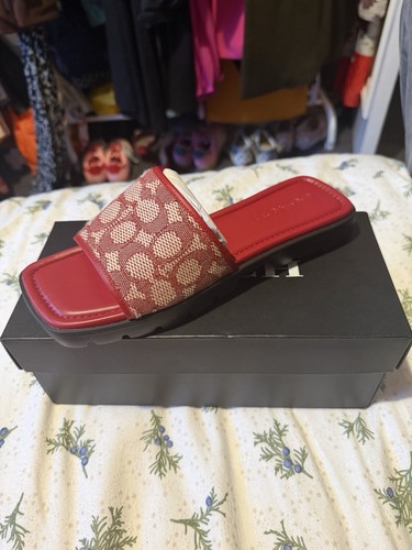 Coach red monogram sliders - coach,