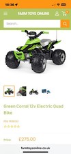 Peg Perego Corral T-Rex Kids Electrical Quad Bike Green Excellent Cond RRP £275