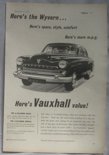 1955 vauxhall wyvern - 1955, original