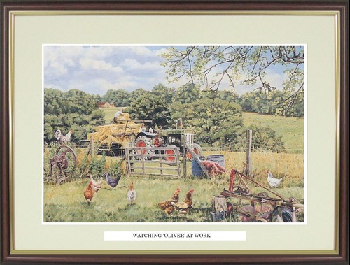 Tractor framed print watching - tractor,