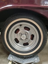 Slot Alloy Wheel and Tyres - Ford Consul Capri / 60's Ford / Hot Rod (Wolfrace)