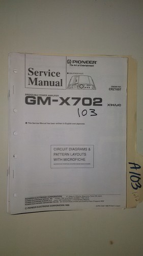 Pioneer x702 service manual - gm-x702,