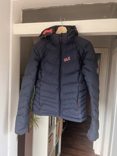 Womens Jack Wolfskin Navy Down Puffer Jacket Size 10 Stormlock