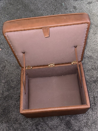 Brown leather rectangular - leather,