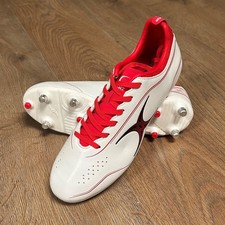 Gilbert Rugby Boots - Torq 6 Stud Boot - White Red Size: 8 - Ex Display Free p&p