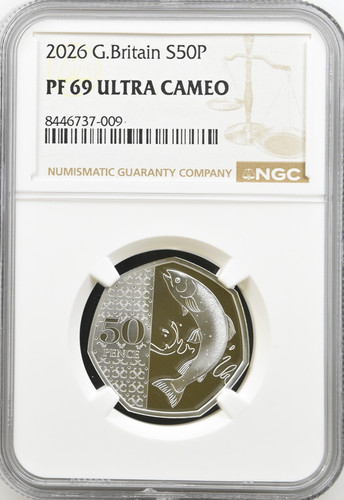 Silver 50p fifty pence coin - silver,