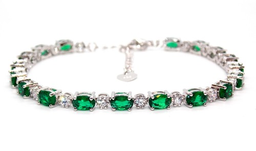 Silver emerald diamond - silver, &
