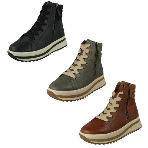 Ladies rieker leather lace - leather, up
