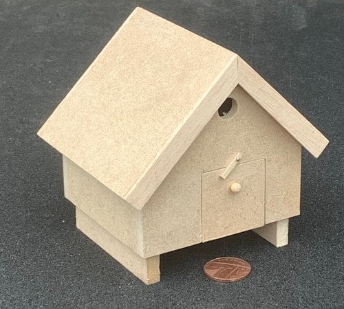 Dolls house wooden - house, chicken
