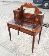 ANTIQUE INLAID ROSEWOOD BONHEUR DU JOUR WRITING DESK        DELIVERY AVAILABLE